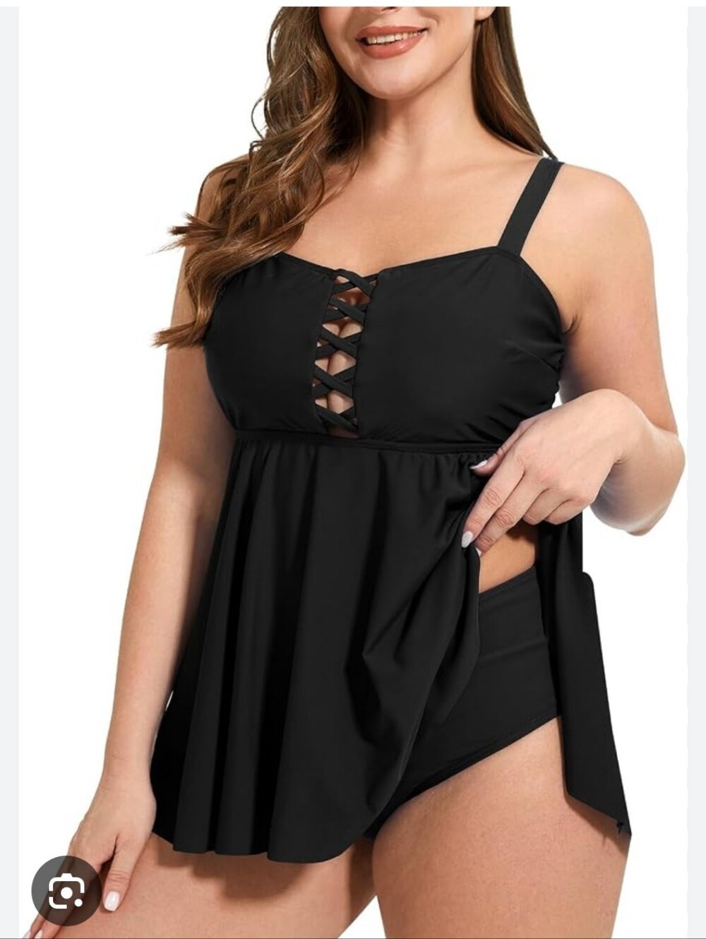 Livi For Lane Bryant Womens Black Tankini Swimming suit Size 42DDD